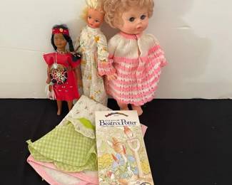 Vintage Dolls Featuring Baby Doll Native American With Beatrix Potter VHS