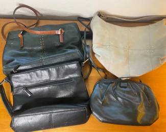 Fossil Black Leather Bag with Anne Klein Clutch Roxy and Tignanello Purses