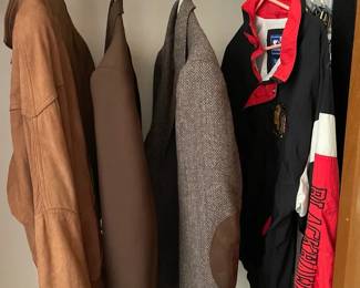 Mens Leather Bomber Jacket 2 Sport Coats Black Hawks Jacket