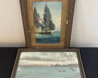A Village In Venice By Swiss Painter Hermann David Salomon Corrodi Seascape Lithograph Print