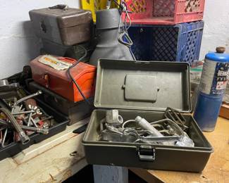 misc tool boxes and fasteners