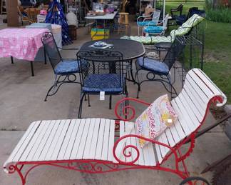 Woodard patio set, chaise lounge