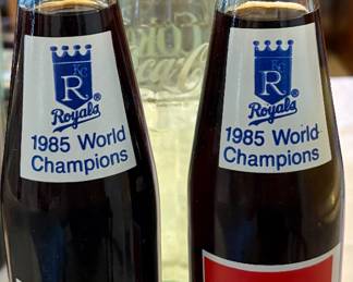 1985 KC Royals Baseball World Series Winners Coca~Cola Bottles (Full) other Coke bottles available 