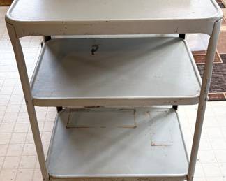 Mid Century Modern MCM Metal Rolling Utility Kitchen Bar Cart