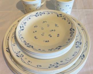 Vintage Corelle Provincial Blue Plate & Cup Lot (25 pieces total)