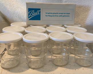 Circa 1960’s Ball Jelly Jars w/ Snap on Caps / Lids
