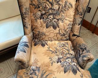 Wing back chair, c. 1980