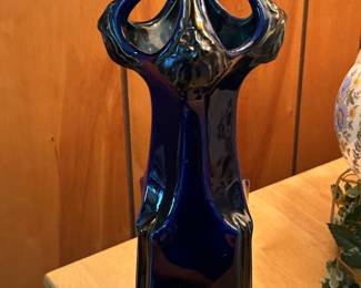 Antique/vintage blue cobalt vase. 