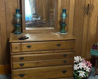 1960’s Early American style 3 drawer dresser with mirror