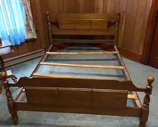 1960’s Early American style headboard n foot board with frame and slats. 