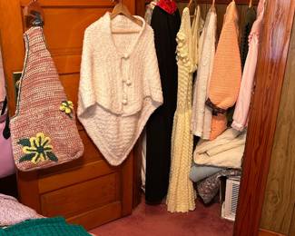 Crochet clothes, handmade, dresses, vests, shawls, suit sets, size 14