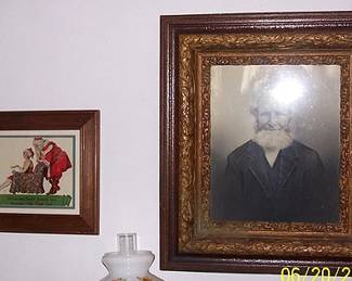 Nice old frame and 1925 Elgin Watch advertising (framed)