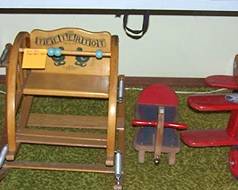 Child's rockers, wood airplane