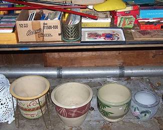 Planters, old board games, records