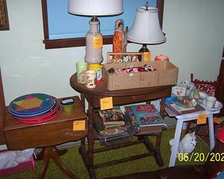 Children's tables, old children's books, Peter Rabbit items
