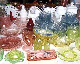 Depression glass and more vaseline glass