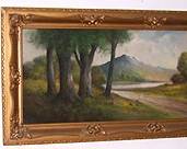 Oval and large picture and frame