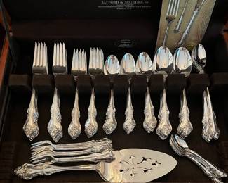 R87 - $180. Service for 16. 120 Pieces. International Silver Company Deep Silver. The Countess pattern.