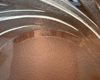 R76 - $100. KIG Swirl Glass Dish Set. Service for 12. Excellent Condition.