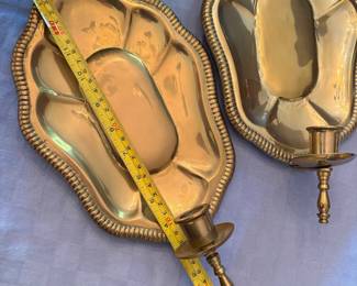 R53 - $25. Pair of Brass Wall Sconces.
