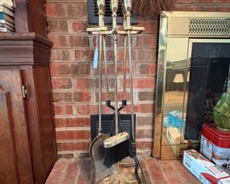 R45 - $40. Brass Fireplace Tools. Measures 32" tall.