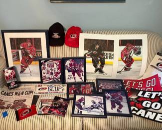 R77 - $125. Carolina Hurricanes Lot from 2006 (some newer). Photos, banners, papers etc.