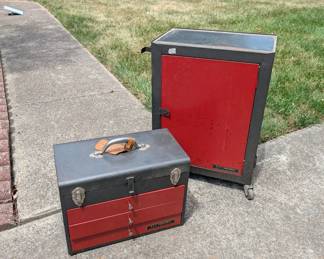 R108 - $100. SMALL stacking tool box. RUC Industrial. Very good condition.