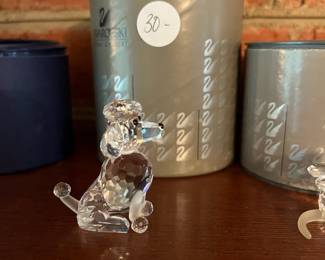R82 - $30. Swarovski Crystal Sitting Poodle.