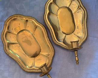 R53 - $25. Pair of Brass Wall Sconces.