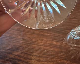 R116 - $100. Set of 12 Royal Doulton Crystal Glasses. Measures 8" tall. They all look brand new.