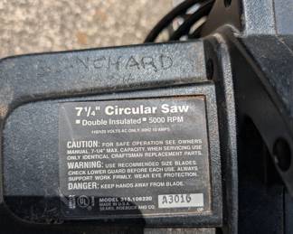R105 - $20. Craftsman Sawmill 7.25" Circular Saw.