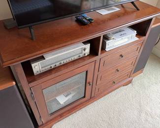 R1 - $50. Media Cabinet. Very good condition. Measures 48" x 18" x 35.5" tall.