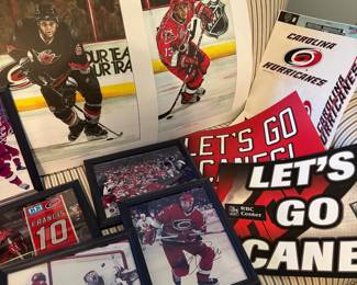 R77 - $125. Carolina Hurricanes Lot from 2006 (some newer). Photos, banners, papers etc.