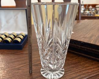 R63 - $30. Waterford Crystal Vase. Measures 8" tall.