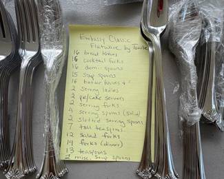 R37 - $250. Embassy Classic Flatware by Towle. Regency Collection. 139 Pieces.