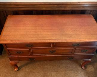 R47 - $150. Lane Cedar Chest on Legs. Good condition, top is faded. Very sturdy. No key. Measures 44" wide x 18" deep x 28" tall.