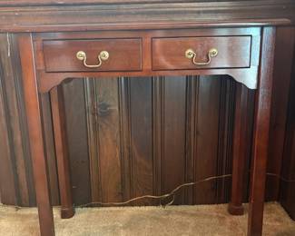 R38 - $75. Bombay Company Entry Console Table. Measures 31" wide x 12" deep x 29.25" tall.