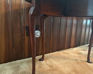 R42 - $75. Drexel Oversized Side Table with clawfoot detail. Excellent condition. Measures 26" square x 24.5" tall.