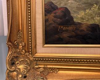 R13 - $225. Framed Original Painting. Signed T. Tenant. Measures 44.5" x 32.5" tall.