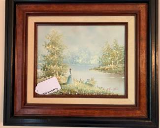 R57 - $50. John Hill signed Original Painting. Measures 15.75" x 13.75" framed.