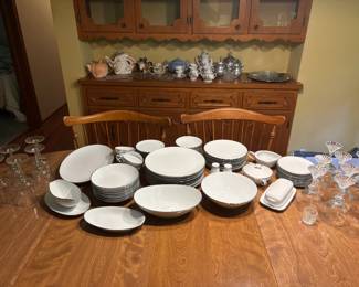 Noritake, "Colony" service for 8, missing 2 tea cups, lots of serving dishes