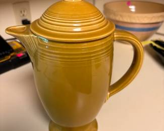 60's Fiesta ware coffee server in Rare Antique gold, NO CHIPS