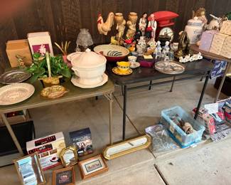 Ceramics, Mirrors, Knitting, checkers, domino games. Vintage Christmas nativity
