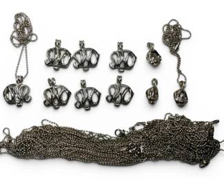 Silver Toned Necklaces Pendants Cages