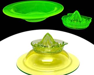 Vaseline Uranium Glass Bowl Juicer