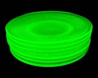 Six Uranium Glass Plates