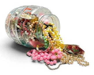 Beaded Costume Jewelry Mystery Jar