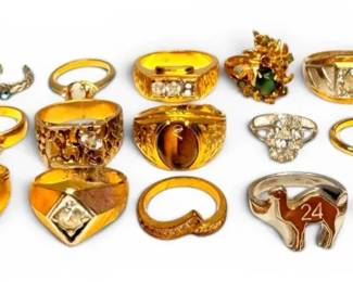 Gold SilverToned Costume Rings