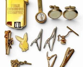 GoldToned Dale Earnhardt Lighter, Tie Clips, More
