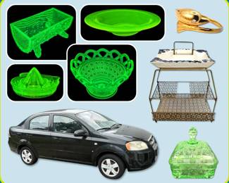 Chevy Aveo, Uranium Glass, & More - Online Auction | PICKUP: Tuesday, June 30th in Centerville, OH